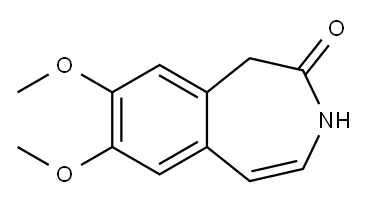 7,8-二甲氧基-1,3-二氢-2H-3-苯并氮杂卓-2-酮, 73942-87-7, 结构式