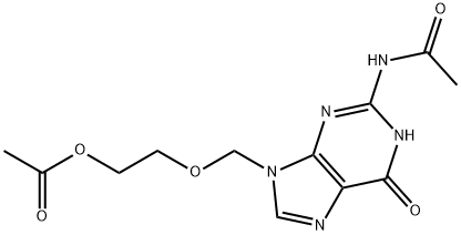 2-アセチルアミノ-9-[(2-アセトキシエトキシ)メチル]-9H-プリン-6(1H)-オン 化学構造式