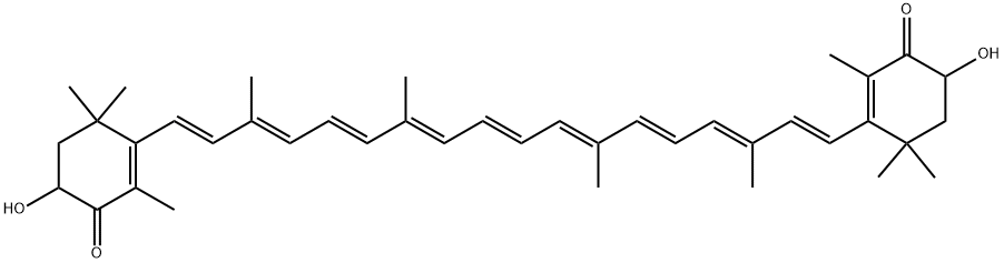 3,3'-ジヒドロキシ-β-カロテン-4,4'-ジオン 化学構造式