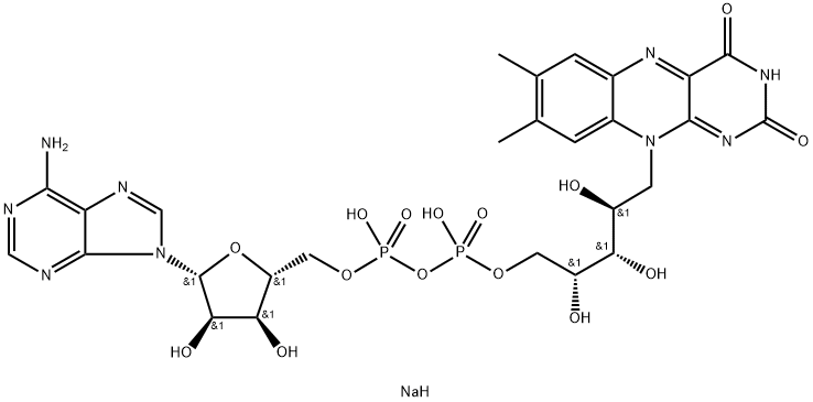 リボフラビン5'-二りん酸P2-(5'-アデノシル)P1,P2-ジナトリウム 化学構造式