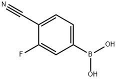4-シアノ-3-フルオロフェニルボロン酸 化学構造式