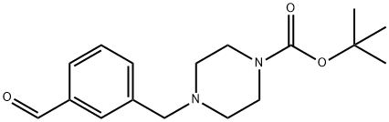 TERT-BUTYL 4-(3-FORMYLBENZYL)TETRAHYDRO-1(2H)-PYRAZINECARBOXYLATE Struktur