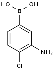 (3-アミノ-4-クロロフェニル)ボロン酸塩酸塩 化学構造式