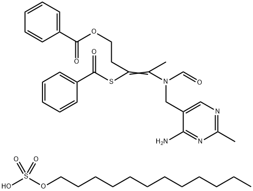 S-[2-[[(4-amino-2-methyl-5-pyrimidinyl)methyl]formamido]-1-[2-(benzoyloxy)ethyl]prop-1-enyl] thiobenzoate, mono(dodecyl sulphate)|