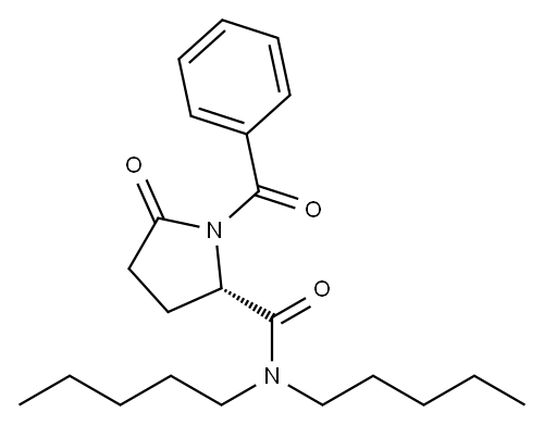 (S)-1-benzoyl-5-oxo-N,N-dipentylpyrrolidine-2-carboxamide Structure