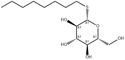 1-(オクチルチオ)-1-デオキシ-β-D-グルコピラノース 化学構造式