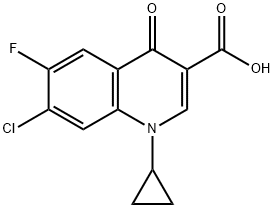 7-Chloro-1-cyclopropyl-6-fluoro-1,4-dihydro-4-oxoquinoline-3-carboxylic acid Struktur