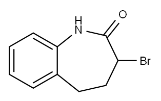 3-ブロモ-1,3,4,5-テトラヒドロ-2H-1-ベンゾアゼピン-2-オン 化学構造式