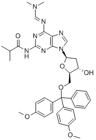 2-AMINO-5'-O-(DIMETHOXYTRITYL)-2'-DEOXY-N6-(DIMETHYLAMINOMETHYLIDENE)-N2-(ISOBUTYRYL)ADENOSINE Structure