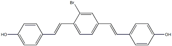 4,4′-[2-ブロモ-p-フェニレンビス(2,1-エテンジイル)]ビスフェノール 化学構造式