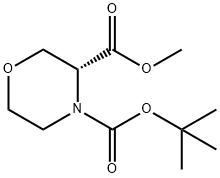 (R)-4-BOC-3-甲基吗啉-3-甲酸, 885321-46-0, 结构式