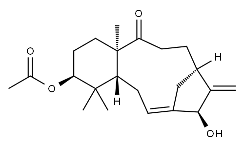 (3S,4aR,6E,8S,10R,13aR)-3-(Acetyloxy)-1,2,3,4,4a,5,8,9,10,11,12,13a-dodecahydro-8-hydroxy-4,4,13a-trimethyl-9-methylene-7,10-methano-13H-benzocycloundecen-13-one Structure