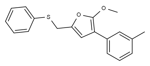2-METHOXY-5-PHENYLSULFANYLMETHYL-3-M-TOLYL-FURAN Structure