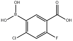 5-BORONO-4-CHLORO-2-FLUOROBENZOIC ACID, 957066-06-7, 结构式