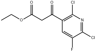 3-(2,6-ジクロロ-5-フルオロ-3-ピリジル)-3-オキソプロピオン酸エチル 化学構造式