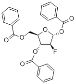 2-デオキシ-2-フルオロ-1,3,5-トリ-O-ベンゾイル-α-D-アラビノフラノース 化学構造式