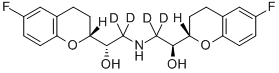 α,α'-(イミノジメチレン)ビス[6-フルオロクロマン-2-メタノール] 化学構造式