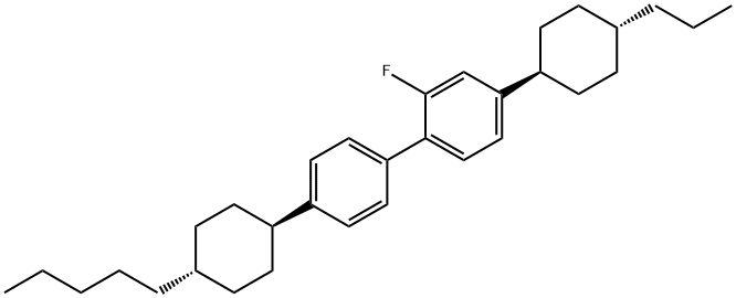 trans,trans-2-Fluor-4-(4-pentylcyclohexyl)-4'-(4-propyl-cyclohexyl)-1,1'-biphenyl Structure