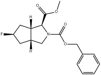 (1S)-2-benzyl 1-methyl 5-fluorohexahydrocyclopenta[c]pyrrole-1,2(1H)-dicarboxylate Structure