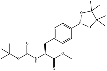 (2S)-2-[(叔丁氧羰基)氨基]-3-[4-(4,4,5,5-四甲基-1,3,2-二氧杂环戊硼烷-2-基)苯基]丙酸甲酯, 220587-29-1, 结构式
