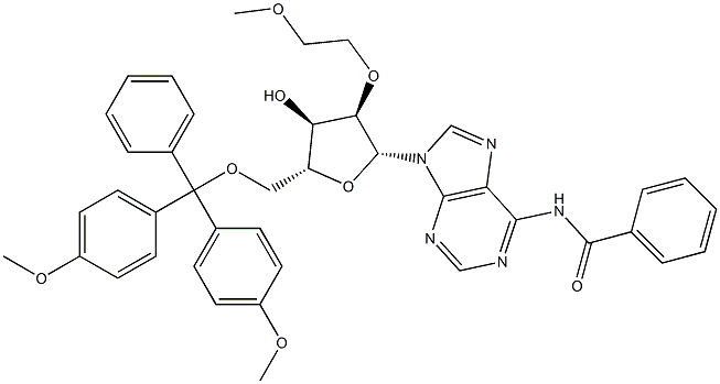 N-Benzoyl-5'-O-[bis(4-methoxyphenyl)phenylmethyl]-2'-O-(2-methoxyethyl)adenosine Structure