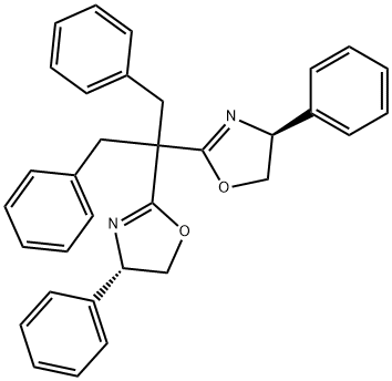 (4S,4'S)-2,2'-[2-phenyl-1-(phenylmethyl)ethylidene]bis[4,5-dihydro-4-phenyl-Oxazole 化学構造式