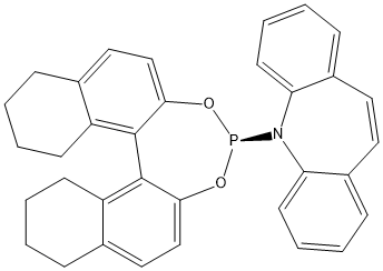 5H-?Dibenz[b,?f]?azepine, 5-?[(11bS)?-?8,?9,?10,?11,?12,?13,?14,?15-?octahydrodinaphtho[2?,?1-?d:1',?2'-?f]?[1,?3,?2]?dioxaphosphepin-?4-?yl]?- 化学構造式