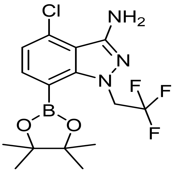 4-氯-7-(4,4,5,5-四甲基-1,3,2-二氧杂硼烷-2-基)-1-(2,2,2-三氟乙基)-1H-吲唑-3-胺 产品图片