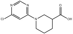 1-(6-Chloro-pyrimidin-4-yl)-piperidine-3-carboxylic acid 化学構造式