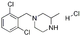 1-(2,6-Dichloro-benzyl)-3-methyl-piperazine hydrochloride 化学構造式