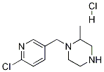 1-(6-Chloro-pyridin-3-ylmethyl)-2-methyl-piperazine hydrochloride 化学構造式