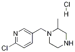 1-(6-氯-吡啶-3-基甲基)-2-甲基哌嗪盐酸盐, 1261234-76-7, 结构式