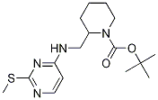 2-[(2-Methylsulfanyl-pyrimidin-4-ylamino)-methyl]-piperidine-1-carboxylic acid tert-butyl ester 化学構造式