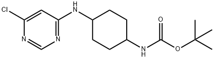 [4-(6-Chloro-pyrimidin-4-ylamino)-cyclohexyl]-carbamic acid tert-butyl ester Struktur