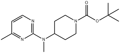 4-[Methyl-(4-methyl-pyrimidin-2-yl)-amino]-piperidine-1-carboxylic acid tert-butyl ester Struktur