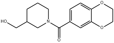 (2,3-二氢-苯并[1,4]二氧杂环己烯-6-基)-(3-羟甲基哌啶-1-基)-甲酮 结构式