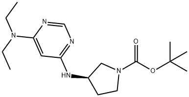 (R)-3-(6-DiethylaMino-pyriMidin-4-ylaMino)-pyrrolidine-1-carboxylic acid tert-butyl ester Struktur