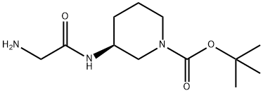 (S)-3-(2-AMino-acetylaMino)-piperidine-1-carboxylic acid tert-butyl ester Struktur