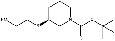 (S)-3-(2-Hydroxy-ethylsulfanyl)-piperidine-1-carboxylic acid tert-butyl ester Structure