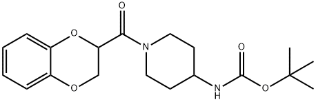 [1-(2,3-Dihydro-benzo[1,4]dioxine-2-carbonyl)-piperidin-4-yl]-carbaMic acid tert-butyl ester Struktur