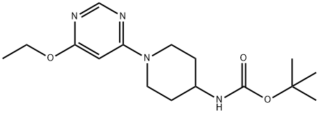 [1-(6-Ethoxy-pyriMidin-4-yl)-piperidin-4-yl]-carbaMic acid tert-butyl ester 化学構造式