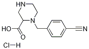 1-(4-Cyano-benzyl)-piperazine-2-carboxylic acid hydrochloride Structure