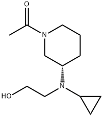 1-{(S)-3-[Cyclopropyl-(2-hydroxy-ethyl)-aMino]-piperidin-1-yl}-ethanone Struktur