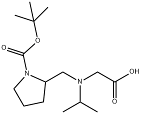 2-[(CarboxyMethyl-isopropyl-aMino)-Methyl]-pyrrolidine-1-carboxylic acid tert-butyl ester 化学構造式