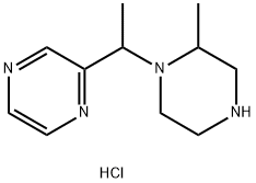 2-[1-(2-甲基-哌嗪-1-基)-乙基]-吡嗪盐酸盐 结构式