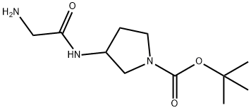 3-(2-AMino-acetylaMino)-pyrrolidine-1-carboxylic acid tert-butyl ester 化学構造式