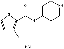 3-甲基噻吩-2-羧酸甲基-哌啶-4-基-酰胺盐酸盐, 1353985-79-1, 结构式