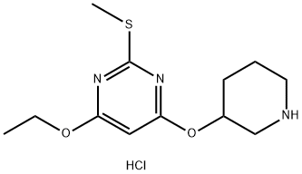 4-Ethoxy-2-Methylsulfanyl-6-(piperidin-3-yloxy)-pyriMidine hydrochloride Structure