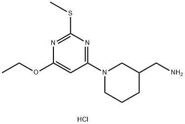 C-[1-(6-Ethoxy-2-Methylsulfanyl-pyriMidin-4-yl)-piperidin-3-yl]-MethylaMine hydrochloride Structure