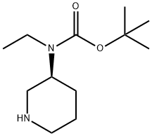 (S)-乙基(哌啶-3-基)氨基甲酸叔丁酯 结构式